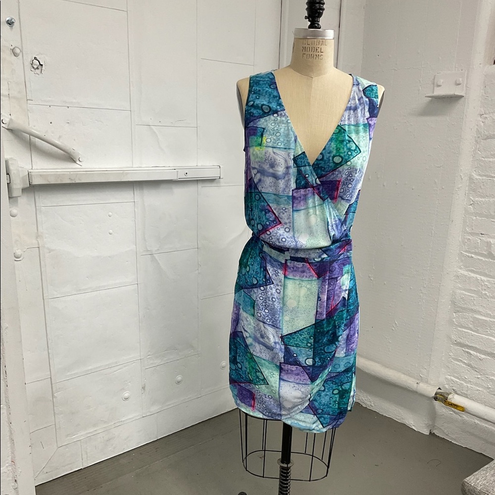 & other stories watercolor short wrap dress